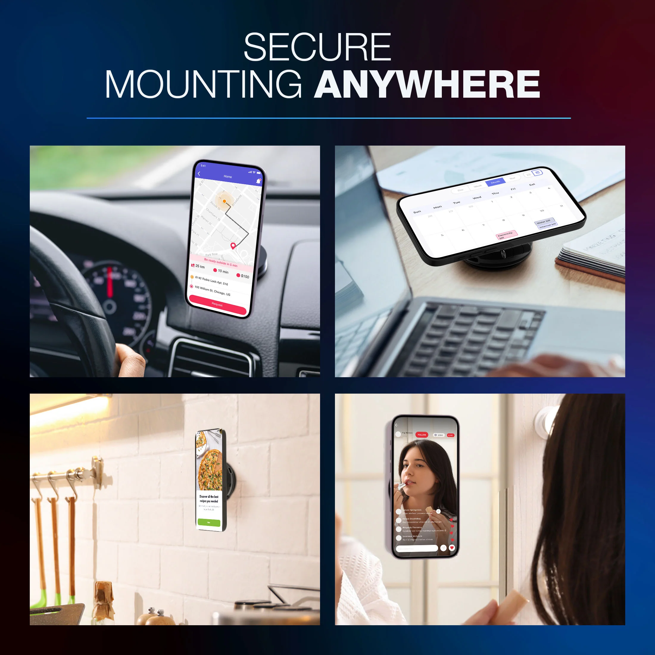TYPE S Powered Vacuum Suction Phone Holder with Magnetic Mount, Automatic Pressure Detection, Automatic Suction Adjustment - Image 4