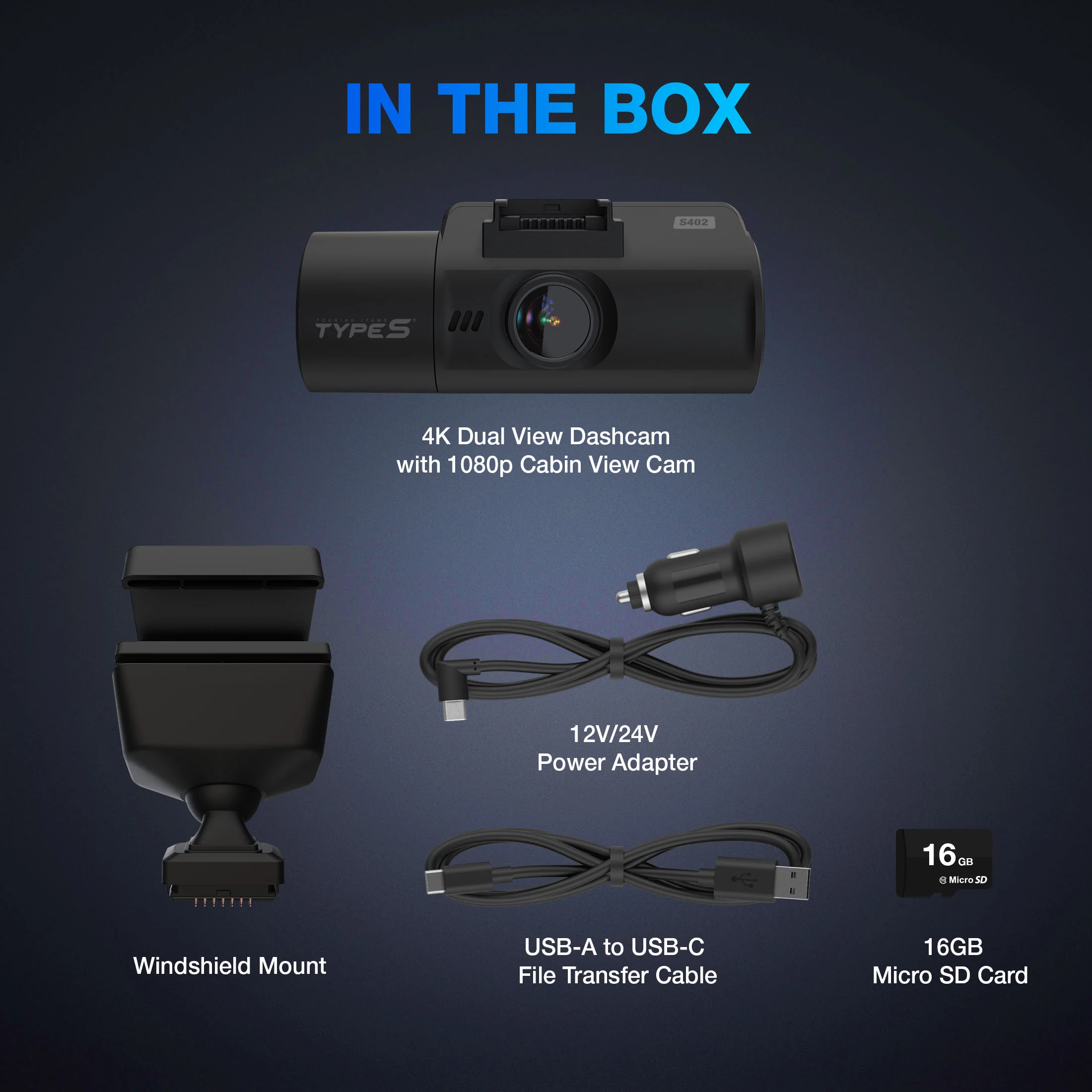 TYPE S S402 Ultra HD 4K Dual View Dashcam with FHD Cabin View Cam - Image 6