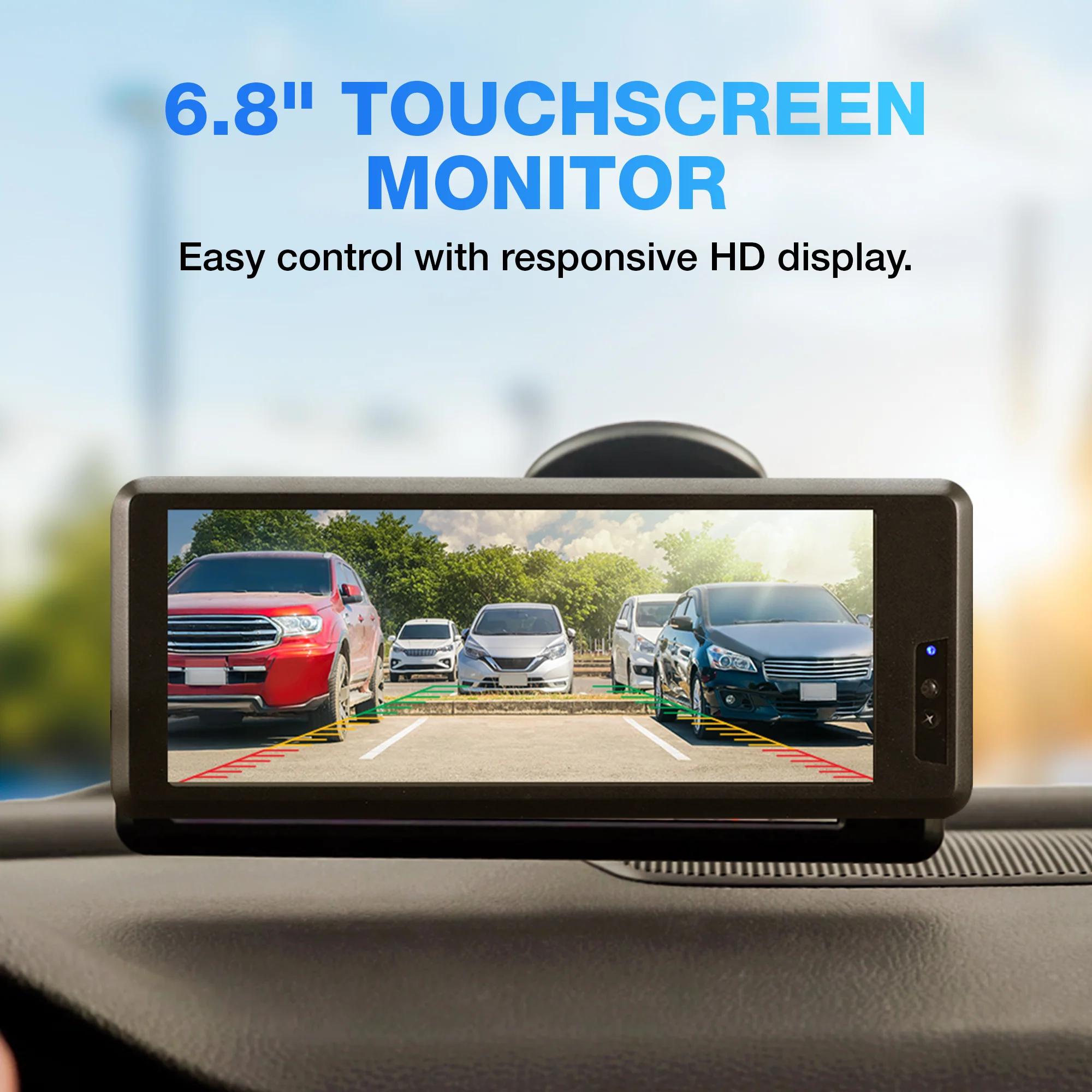 TYPE S Wireless Solar Powered Parking Assistance Camera Set with 6.8" Touchscreen Monitor - Image 5